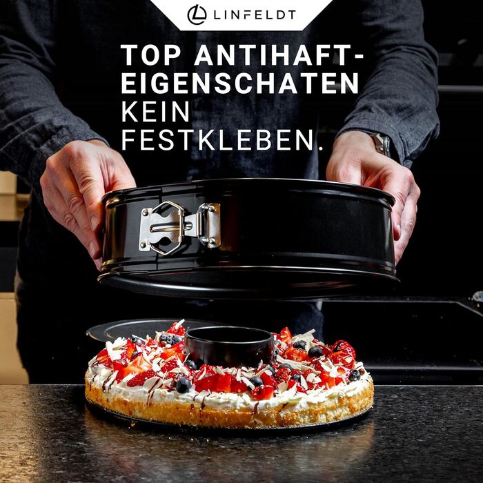 Форма для випічки тортів LINFELDT® Springform 28 см з антипригарним покриттям та невиливним дном
