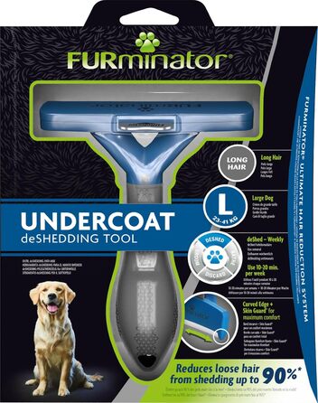 Furminator для собак великих порід: щітка для видалення підшерстка, покращене моделювання (довгошерсті)