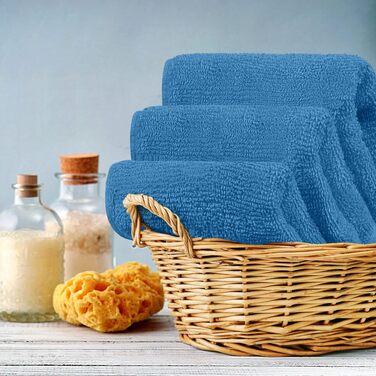 Набір м'яких махрових рушників для обличчя та тіла Utopia Towels, 100% бавовна, 30x30 см, сіро-блакитний, 12 шт.