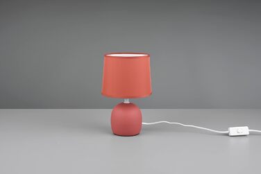 Стійлова лампа Reality Leuchten Malu R50802667 з керамічним цоколем та тканинним абажуром, 1xE14 (Оранжева)