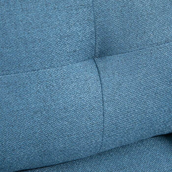 HOMCOM Accent Chair with Button Tufting, Upholstered Armchair, Removable Cushions, Black + Gold + Blue