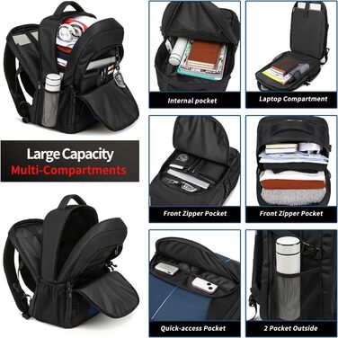 Чоловічий рюкзак 55L, водовідштовхувальний, з відділенням для ноутбука 18.4