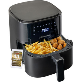 Фритюрниця повітряна Sommertal HF760-7.6L XXL з сенсорним екраном, 8 програм, 2000 Вт – енергозберігаюча та здорова, велика фритюрниця Air Fryer (4.0 L)