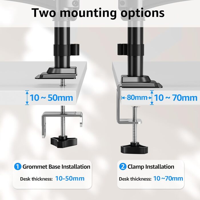 Кріплення для монітора MOUNTUP - 2 монітори, 13-32 дюйми, регульоване, VESA 75/100mm, 2-10 кг, EU6016B