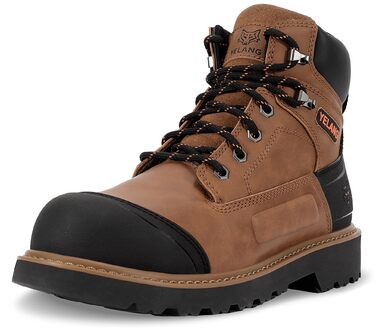 Чоловічі робочі черевики Yelang з металевим підноском, для промислового будівництва, безпечне взуття, розмір 41.5 EU, колір коричневий