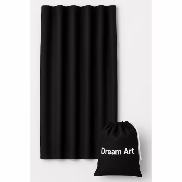Curtains with suction cups, for home or travel, black
