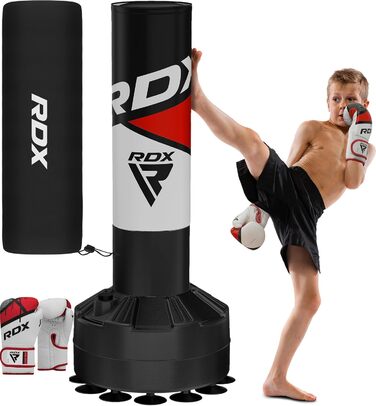 Дитячий боксерський мішок RDX Freistehender Junior Standboxsäcke з рукавичками для тренувань, MMA, кікбоксинг, бокс, бойові мистецтва, муай-тай, 4FT (червоний)