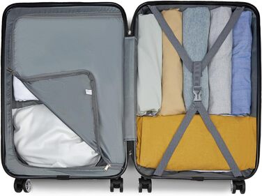 Чемодан-тележка KONO з ABS+PC - легкий валіз з 4 колесами, TSA-замком, для подорожей, бізнесу та сімейного відпочинку (M (52cm), Зелений/Камуфляж)