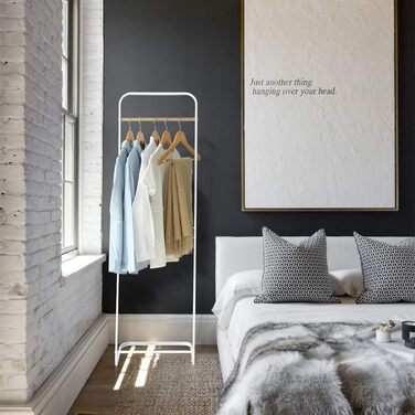 Stable Clothes Rack Coat Stand Slim Coat Rack Metal Coat Rack for Bedroom L16xB16x55 Inches, White…