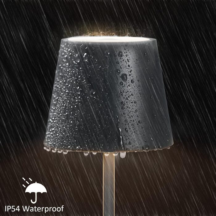 Настільна світлодіодна лампа K-Bright акумуляторна, димована, 2 шт., RGB, USB-C, алюмінієва, водонепроникна IP54, антрацит