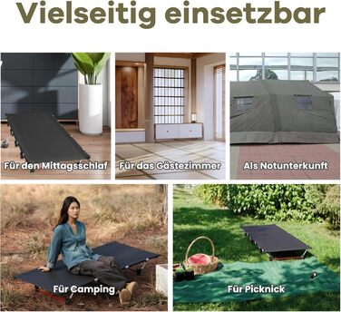 Кемпінгове ліжко Join Nature Ultraleicht: легке, складане, для дорослих, чорне