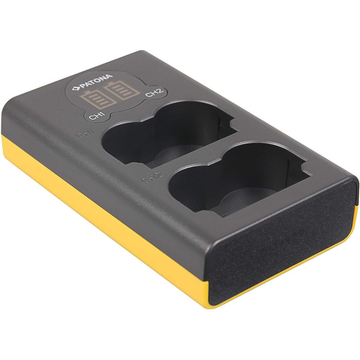 Зарядний пристрій Patona Dual LCD USB-C для акумуляторів Fujifilm NP-W235 (X-T4, X-T5, X-H2, X-H2S, X-S20, GFX-50S II, GFX-100S, GFX-100 II) – одночасний заряд двох акумуляторів, підтримка Powerbank