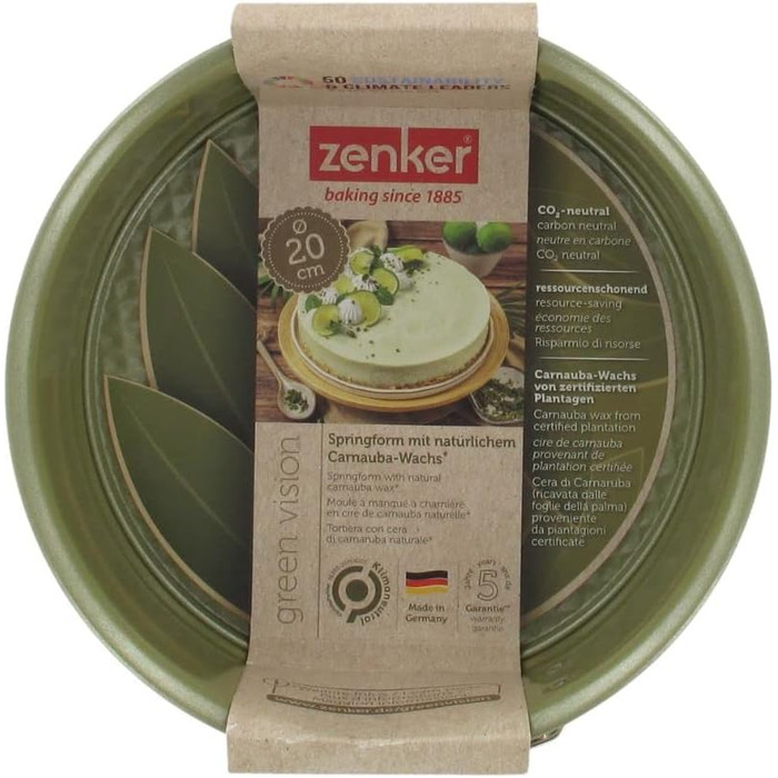 Форма для випічки Zenker Green Vision Ø 20 см з високим бортиком – стабільна та якісна, з антипригарним покриттям Sparkling Green