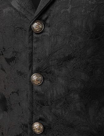 Чоловічий вікторіанський костюмний жилет VATPAVE у стилі стимпанк, готика, чорний