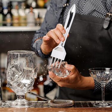 Stainless steel ice pick, 21.6 cm length, three tines, ice crusher for kitchen, bar, and restaurant