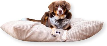 4L Textil ZOE - М'яке собаче ліжко з тканини Corduroy, 60x50 см, бежеве (смужки)