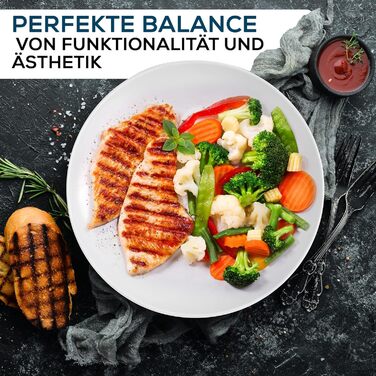 MIAMIO Набір посуду з 24 предметів з кераміки (тафельсервіс) для 6 осіб, Palmanova Kollection, великі тарілки (6 шт.), блакитні, сумісний з мийною машиною та мікрохвильовою піччю