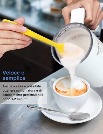 Електричний спінювач молока Yissvic 4-в-1 Cappuccino, 600 Вт, 300 мл, з нержавіючої сталі, антипригарне покриття