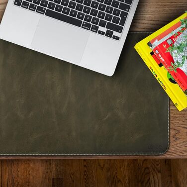 Килимок для миші Londo Echtleder, великий, зелений – шкіряний килимок на стіл з нековзкою основою та гладкою поверхнею