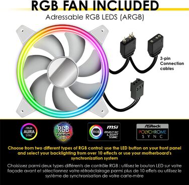 Корпус для ПК Empire Gaming Gamer Crystal ARGB – Білий, середній Tower ATX/Micro ATX/ITX з 3D-дзеркальним ефектом та RGB підсвічуванням