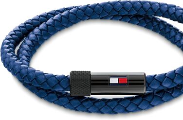 Чоловічий шкіряний браслет Tommy Hilfiger з магнітною застібкою (Синій)