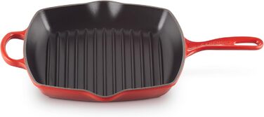Le Creuset Signature чавунна гриль-сковорода квадратна 26 см, для всіх плит, індукція, 2,86 кг, червона