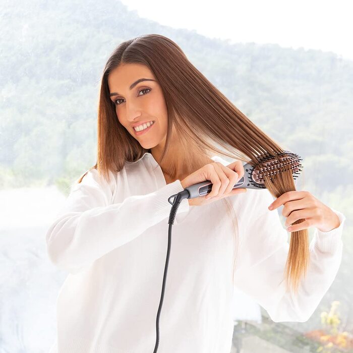 Електрична випрямляч для волосся Cecotec Bamba InstantCare 900 Perfect Brush - кератин та арганове масло, іони, регулювання температури