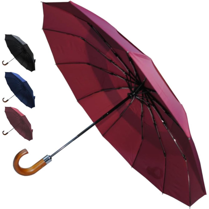 Чоловічий парасолька COLLAR AND CUFFS London 80KPH з автоматичним відкриванням, 12 спиць, блакитний (бордовий), з вентиляційним покриттям, вітростійка, з підсиленим скловолокном