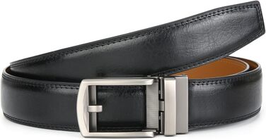 Чоловічий шкіряний ремінь на пряжці з автоматичним закриттям, 35 мм, білий, 130 см (E-schwarz)