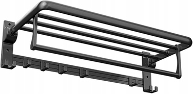 Складаний рушникотримач у ванну кімнату: підвісна штанга з гачками в стилі Лофт