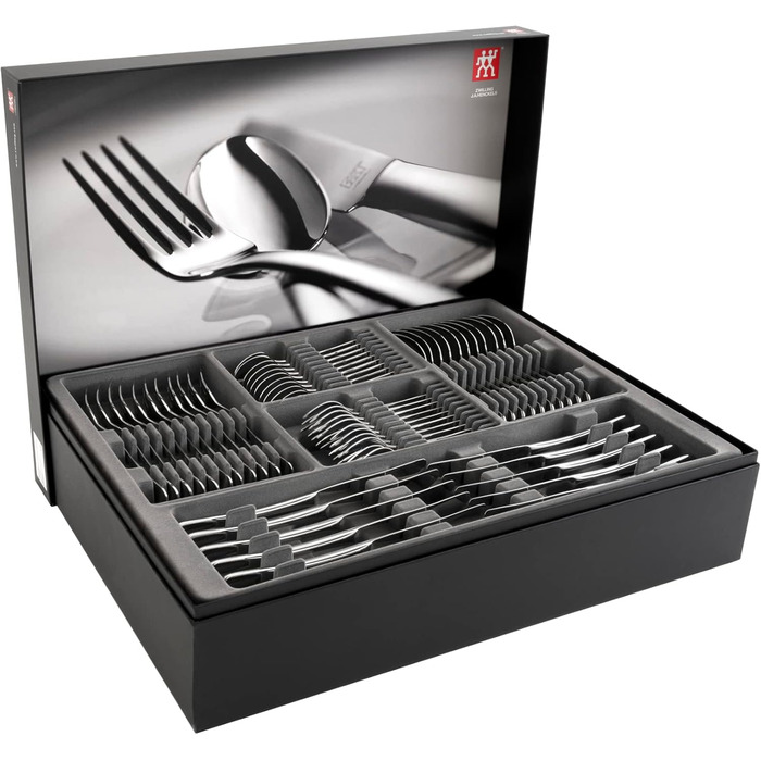 ZWILLING Nottingham Cutlery Set, 72-Piece, For 12 People, 18/10 Stainless Steel/High-Quality Blade Steel, Polished, Silver 72-Piece Nottingham