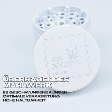 Керамічна гриндер-рушниця 420 Society Premium, 4-частинна, нанокераміка, антипригарна, біла, набір для догляду