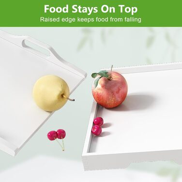 Столик-табурет Youpehom з розкладними ніжками, бамбук, для сніданку в ліжку, кухні, сервірування, дивану, їжі, як стіл для ноутбука, таця для перекусів, 2 шт., білий, 2 шт.