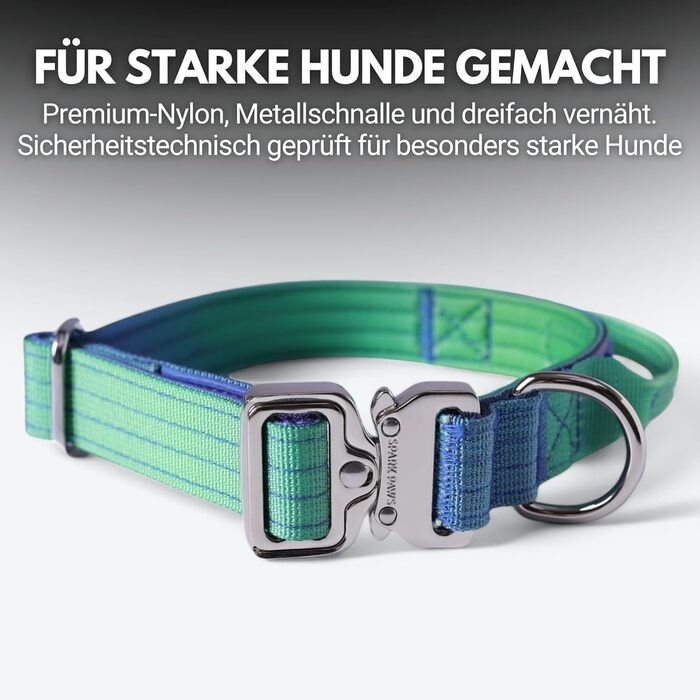 Тактичне нашийник для собак Spark Paws – міцний, преміум-якість, для великих та середніх собак (Lime Wave, XS: 9-18 кг [2.5 см])