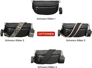 Жіноча сумка Brise Art Lucia з екошкіри, італійського виробництва: сумка через плече, поясна, 3 відділення (Чорний)