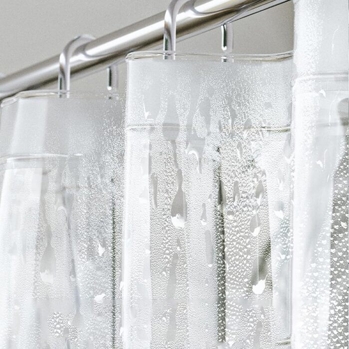 Прозора штора для ванної кімнати Blumen 180x200 см з гачками, антигрибкова, водонепроникна EVA