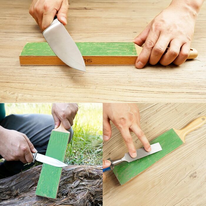 Набір для шліфування ножів SHARPAL 205H: шкіряний ремінь, паста та кутовий упор