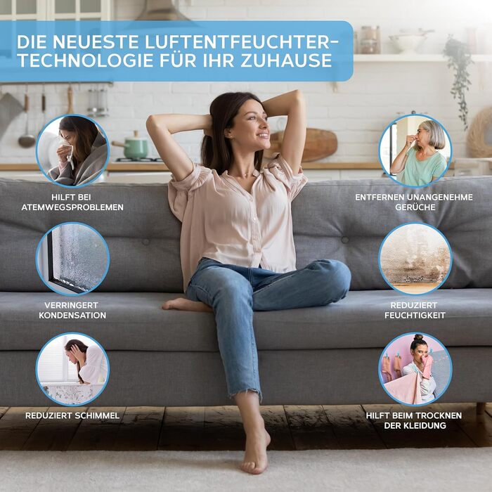 Електричний осушувач повітря Air Pro 20L - портативний, для спальні, підвалу, гаража, кухні. З таймером та режимом сну. Білий