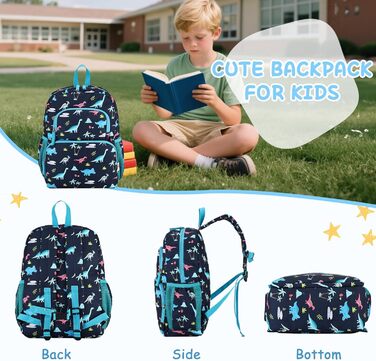 Дитячий рюкзак RAVUO для дівчаток та хлопчиків, шкільний рюкзак з нагрудним ременем, рюкзак для дітей 3-8 років, рюкзак у формі єдинорога/динозавра, для дошкільного віку та 1 класу