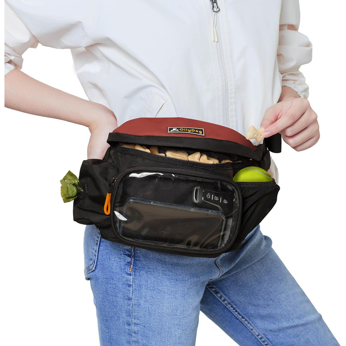 Пакет OllyDog Trailblazer для собак: поясна сумка для ласощів, кулька, диспенсер для відходів, водонепроникний, для прогулянок та тренувань, універсальний розмір (Cider)