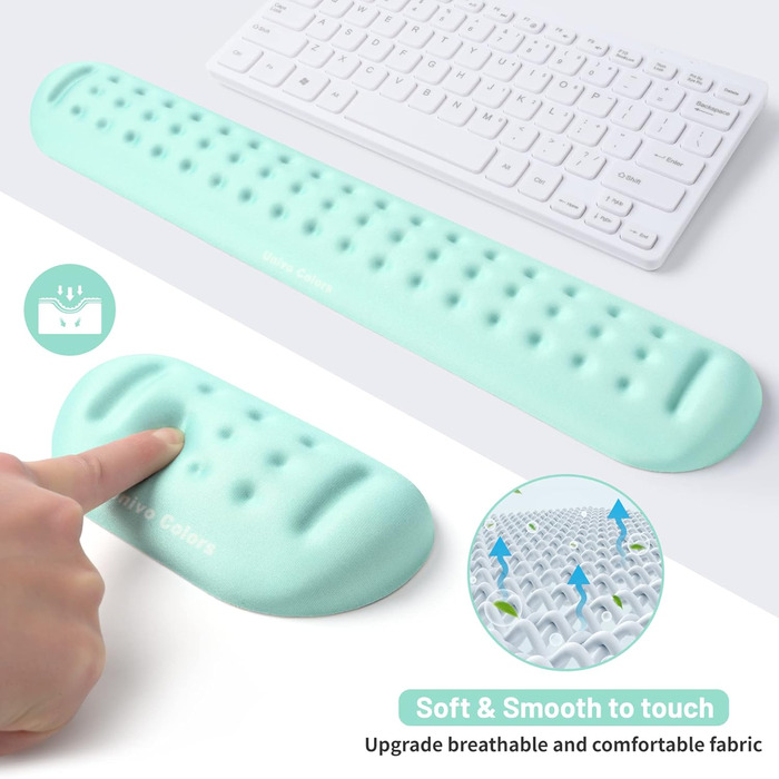 Підставка для зап'ястя Univo Colors Marineblau: М'який Memory Foam для комп'ютера, ноутбука, офісу, геймінгу