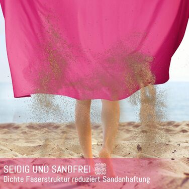 Набір з 2 рушників з мікрофібри: великий (180x90 см) для пляжу та маленький (80x40 см) для спорту, швидковисихаючі та не пісові, ідеально для відпочинку, сауни, трекінгу (рожевий)