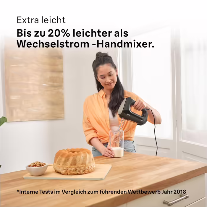 Braun Household MultiMix 2 HM2110BK Hand Mixer - Handheld Mixer with 4 speed settings plus Turbo, FastMix Technology, EasyClick, incl. whisk and dough hooks, one-hand operation, 500W, Black Black MultiMix 2 - incl. whisk & dough hooks