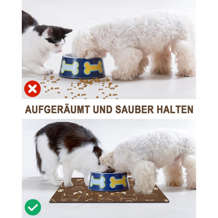 Підкладка під миску для собак та котів, неслизька, чорна 40x60 см. Швидковисихаюча, легко миється. Підкладка для миски для тварин.