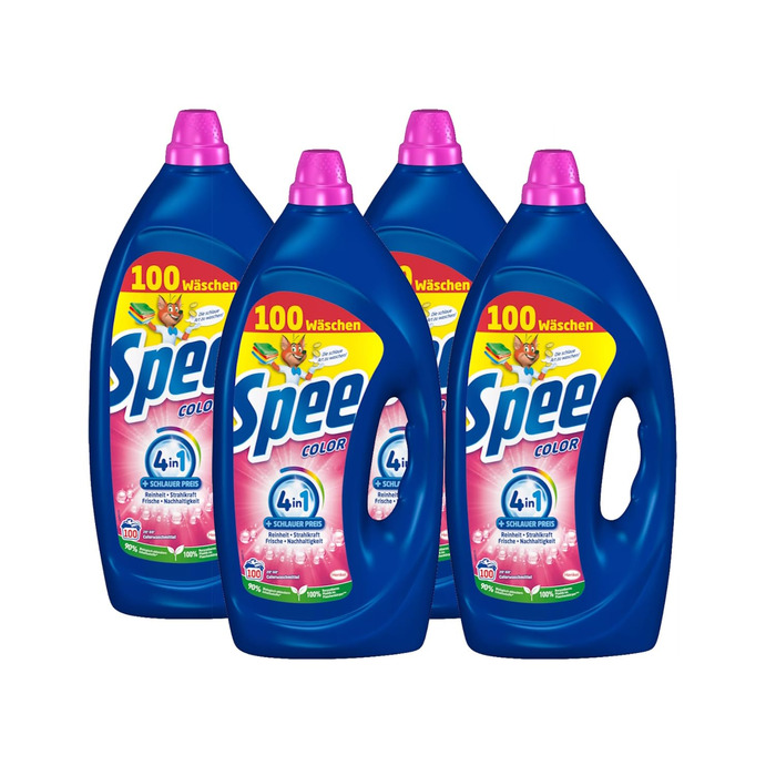 Рідкий пральний засіб Spee Aktiv Gel Color 4+1 для кольорових речей, 100 прань (2 x 50), 1.13 л, свіжий аромат