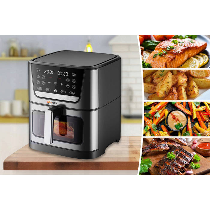 Аерофритюрниця MEMFLOW 8 л, 1800 Вт, 12 програм, сенсорне керування