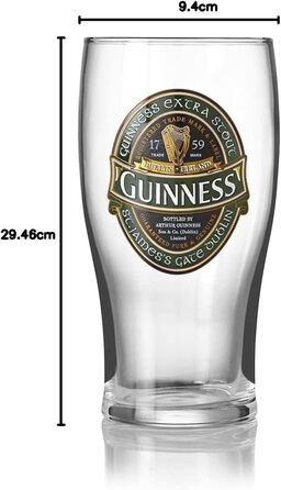Guinness Irland Kollektion: Набір з 2 скляних пінт у традиційному стилі