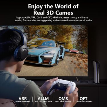 Кабель HDMI 2.2, 2 метри, 96Gbps, 16K/12K/10K/8K/4K@120Hz/240Hz/480Hz, eARC, HDR10+, Dolby Atmos/Vision, HDCP 2.2, для PS5, Xbox, Soundbar, Fire TV, HDTV