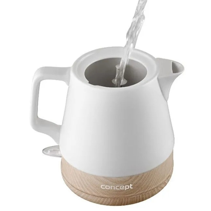 Електричний чайник Concept RK0060, 1200 Вт, 1 л, білий, керамічний