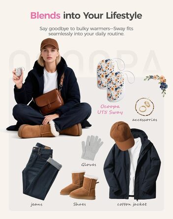 Електричні грілки для рук Ocoopa 2 шт., багаторазові 4000mAh, подарунок на Новий Рік для жінок, тонкі 1.5 см, підходять у рукавички та сумки, зимова необхідність, лімітована серія Ocoopa x Wiesengeflüster